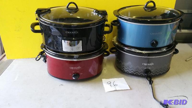 lot 96 image: Lot of 4 Crock Pots 7 QT