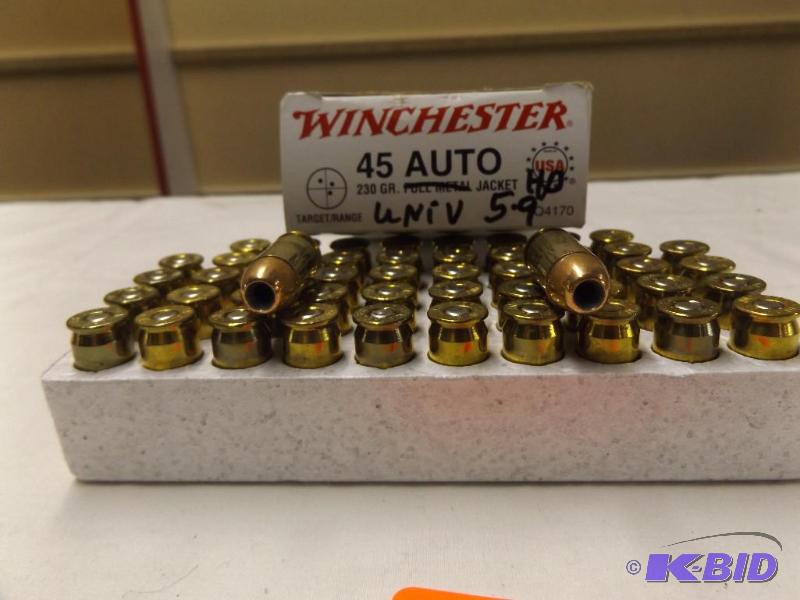 Winchester 45 Auto, 230 grain, reloads...