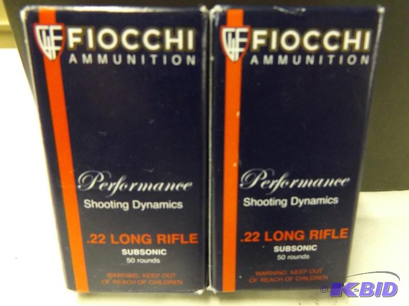Metal Ammo box and 2 boxes Fiocchi Ammunition...