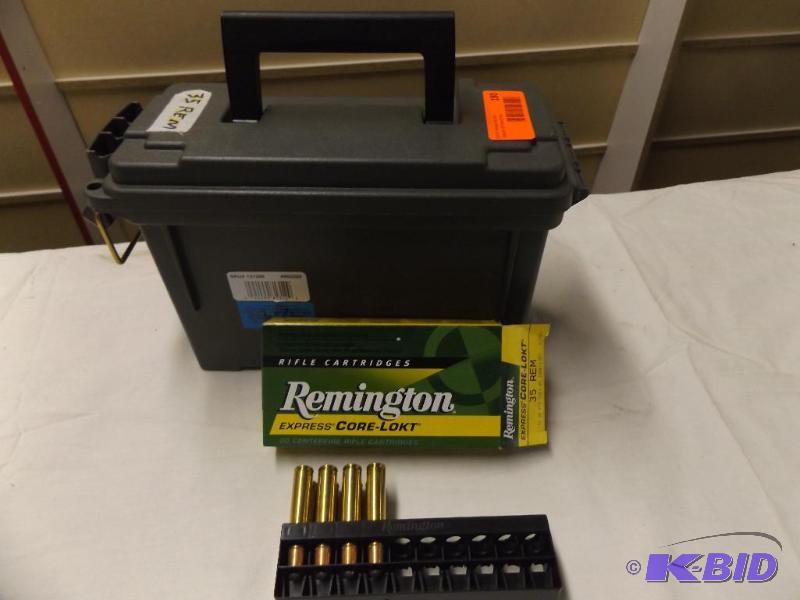 Cabelas Brand Plastic Ammo Box and 8 Remingto...