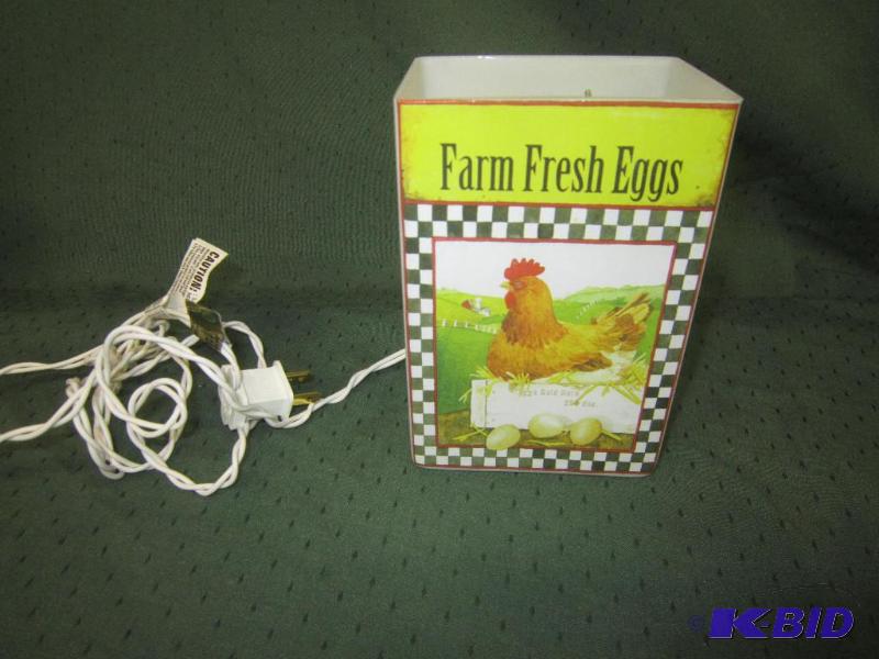 lot 272 image: NEW Lighted Light 6 Square Market Fresh Eggs