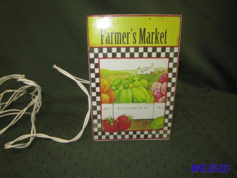 lot 273 image: NEW Lighted Light 6 Square Market Fresh
