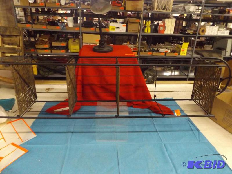 Folding Shelving Unit, metal and wicker...