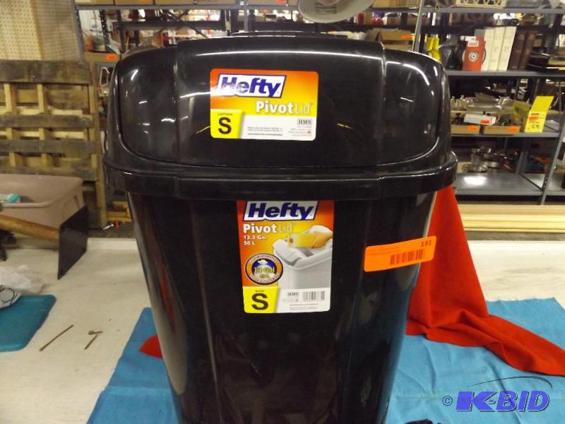 13 gallon trash can with lid, duffle bags, 15...