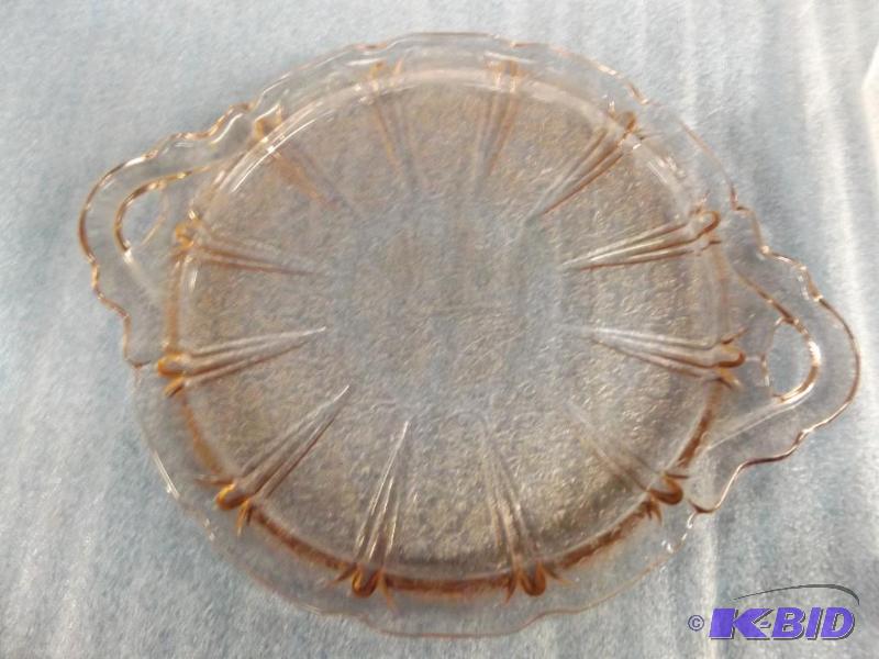 Depression glass cake platterserving platter...