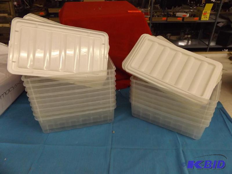 15 Shoe box plastic totes...