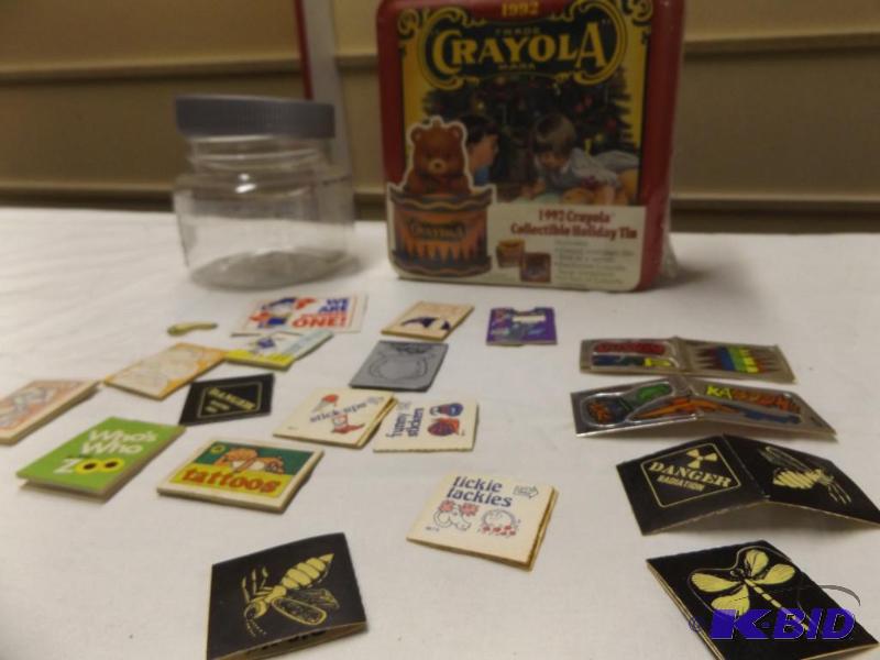 lot 197 image: Crayola Tin, new. Tattoo stickers...