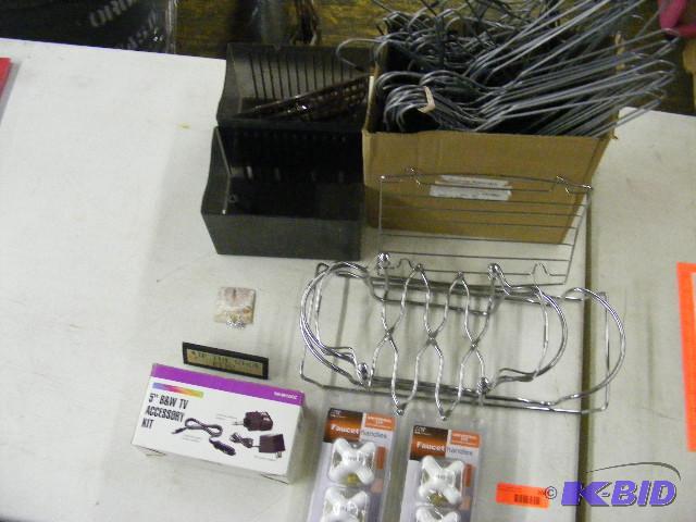 lot 208 image: Wire Hangers, Faucet Handles, CD Organizer, m...