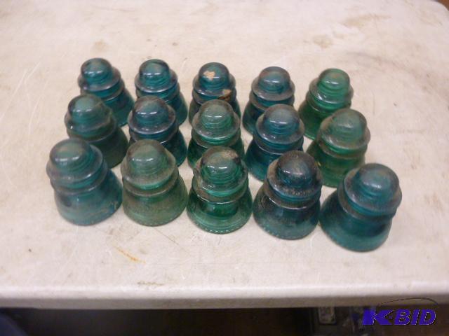 Miscellaneous Vintage Blue Glass Insulators&n...