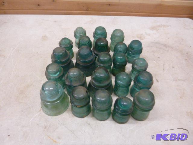 Miscellaneous Vintage Blue Glass Insulators S...