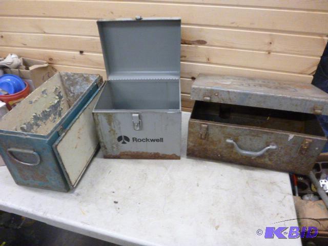 2 Metal Tool Storage Boxes...