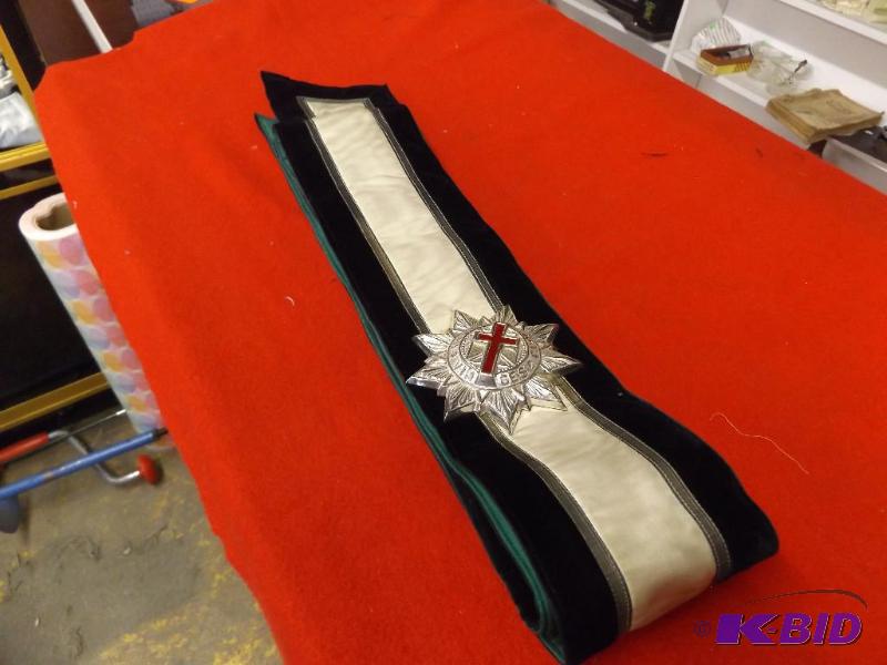 Masonic Knights Templar Sash  Collar with Me...