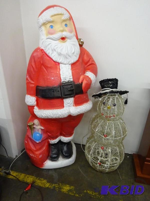 Lighted up Snowman & Santa Lights up