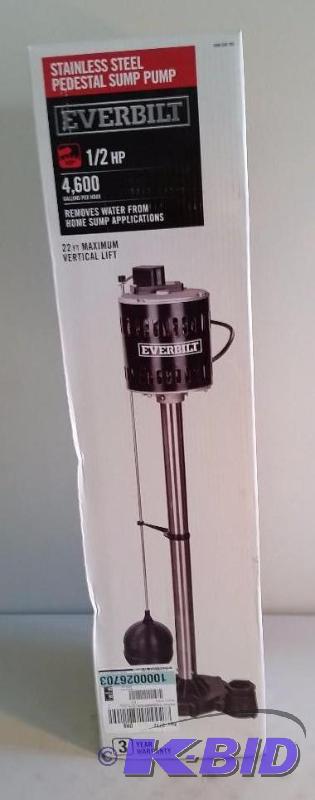lot 17 image: 12 HP Pedestal Sump Pump.  Used Customer Return.  Tested.  Works