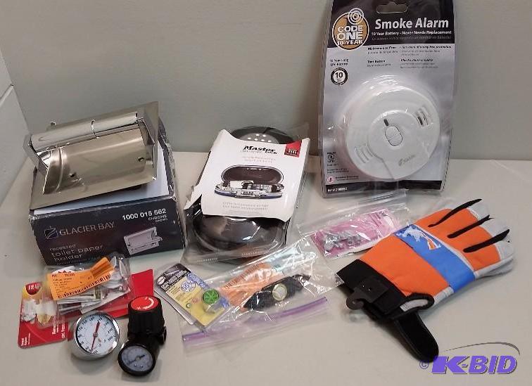 10 item Lot Chrome Toilet Paper holder  Master Lock Safe Air Compressor parts and More