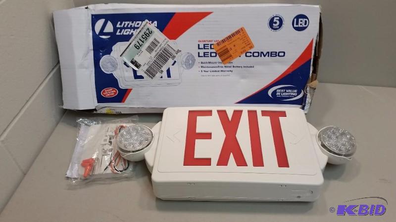 Thermoplastic LED EmergencyExit Sign wRed Letters New in Box.  Box Damaged All there. Not Tested
