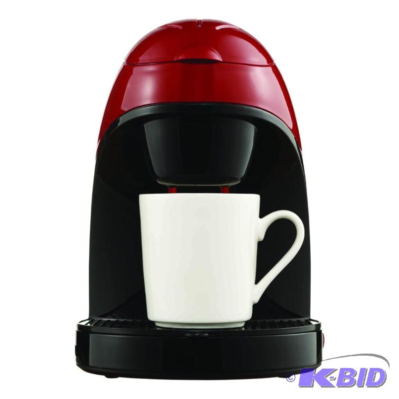 lot 46 image: Brentwood TS-112R Single Cup Coffee Maker, 8.75 x 6.75 x 9.5-Inch, Red