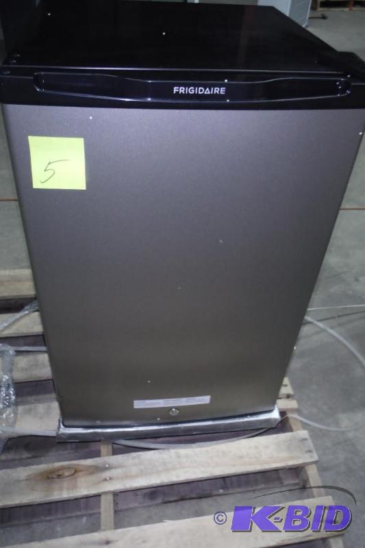 lot 5 image: Frigidaire FFPE4522QM Compact Refrigerator with 4.5 cu. ft. Capacity, in Silver Mist