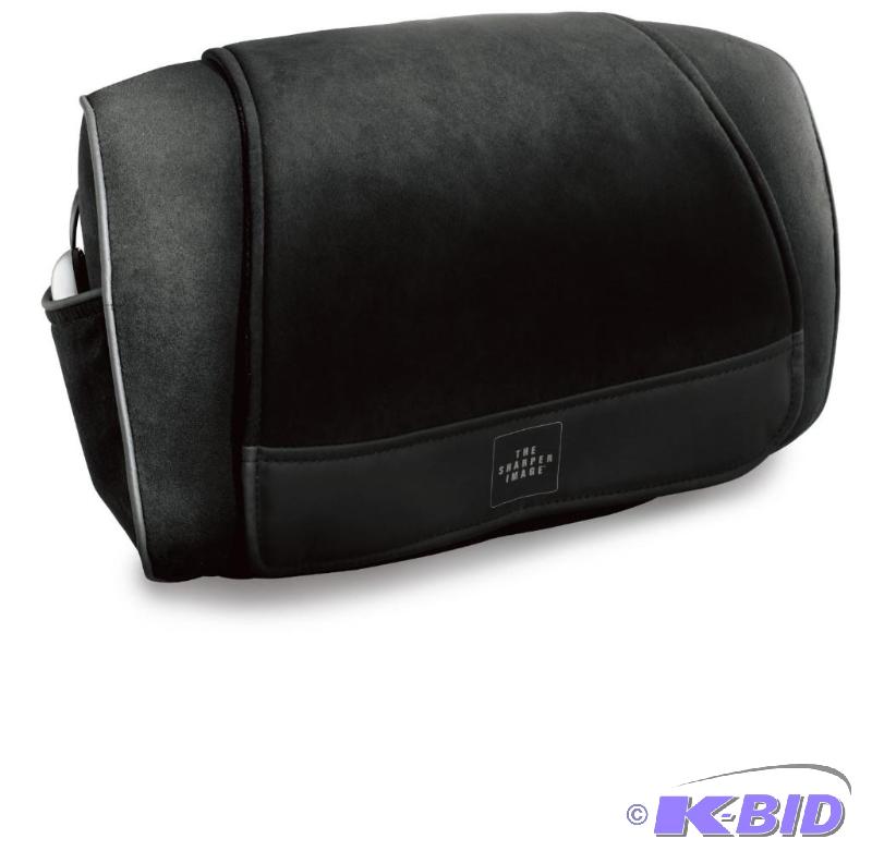 lot 19 image: The Sharper Image MSG-P110 Neck, Back and Shoulders Shiatsu Massager Pillow, Black