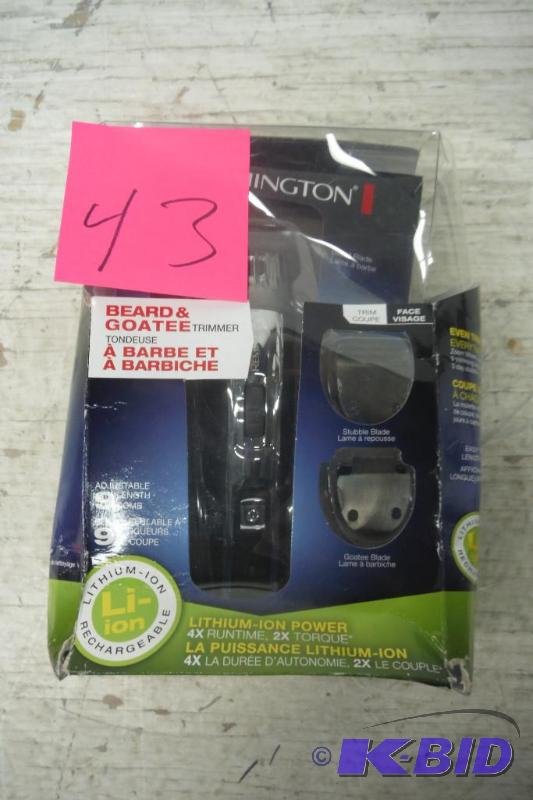 lot 43 image: Remington MB4040 Lithium Ion Powered Mens Rechargeable Mustache Beard and Stubble Trimmer, Blac
