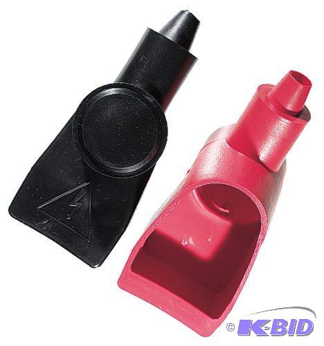 lot 61 image: Ancor 260350 Marine Grade Electrical Battery Terminal Boots (Wing Nut Style, 1 each size 2 and 4, BlackRed, 2-Pack)