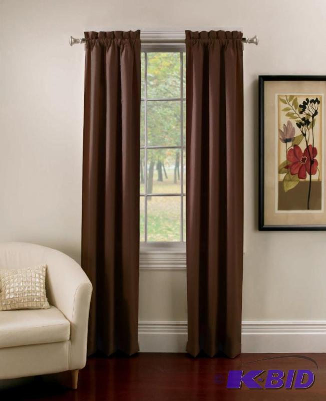 lot 69 image: Thermatec Ridgedale Woven Blackout Pole Top Panel, 40-Inch by 63-Inch, Set of 2, Chocolate