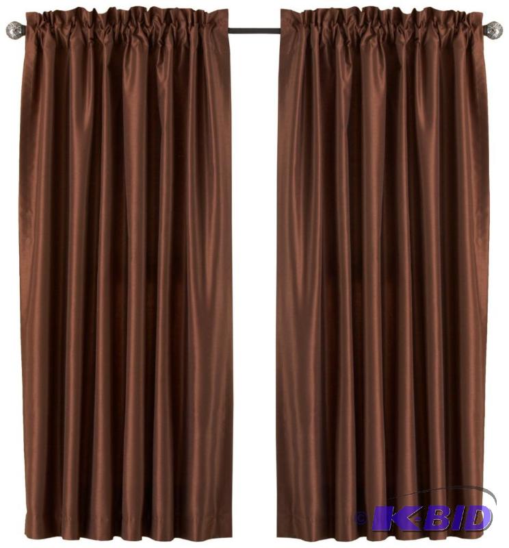 lot 72 image: Elegant Home Fashions Evelyn 52-Inch by 63-Inch Luxury Window Panels, Chocolate