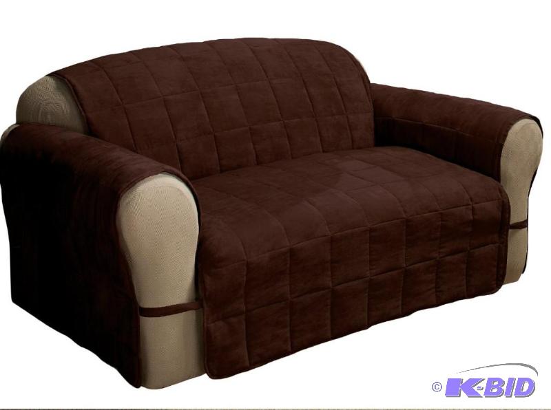 lot 74 image: Innovative Textile Microfiber Loveseat Furniture Protector, Chocolate