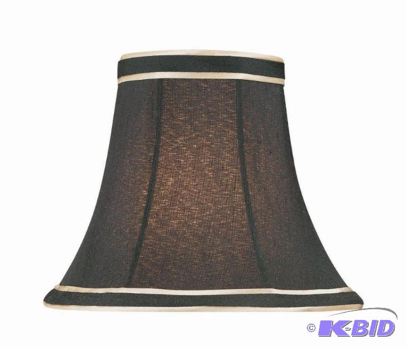 lot 82 image: Set of 3 Lite Source CH5138-5 5-Inch Lamp Shade, Black with Gold Trim