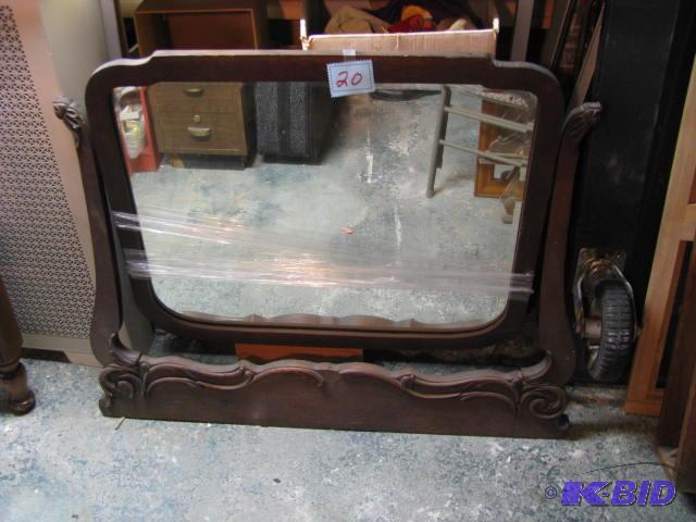 antique dresser mirror with the upright stand...