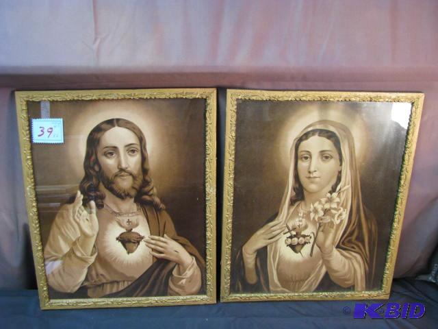 Old set of prints of Jesus and Mother Mary 17...