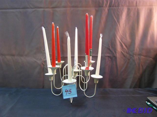 table top 8 candle centerpiece four white and...