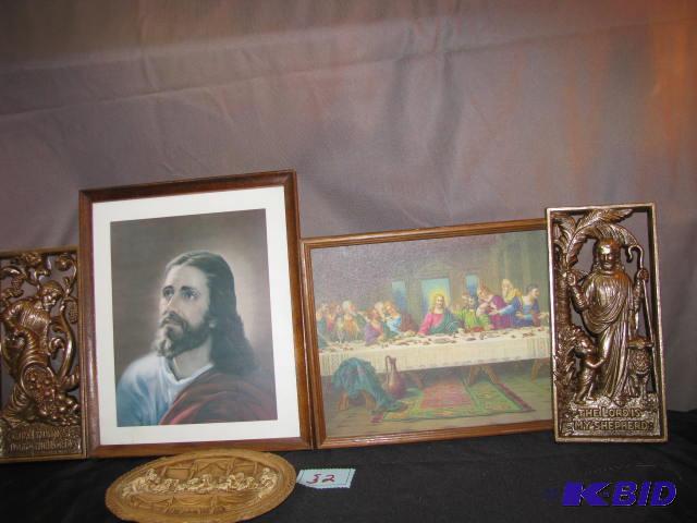 several Jesus items two Last Supper pieces an...