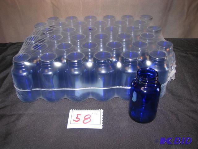 unopened lot of 36 - 200 ml cobalt blue bottl...