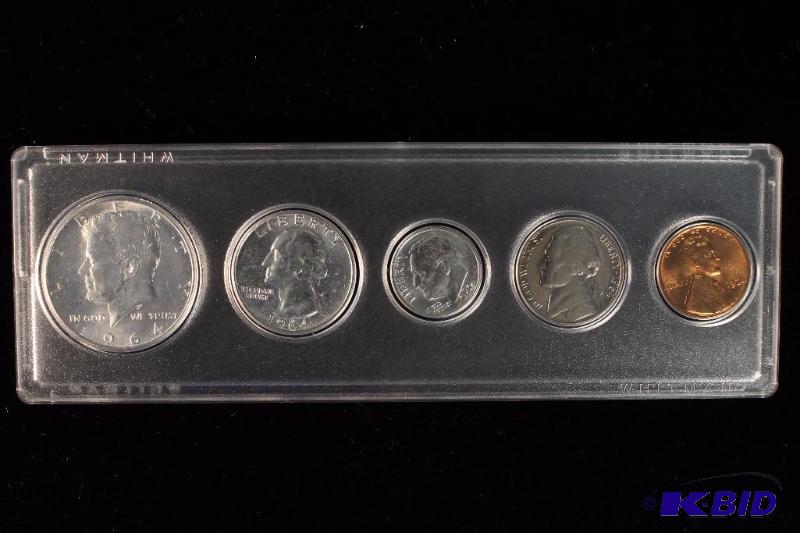 1964 UNCIRCULATED COIN SET IN WHITMAN PLASTIC HOLDER