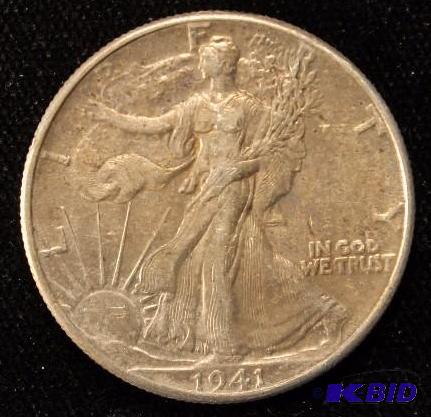 1941 WALKING LIBERTY SILVER HALF DOLLAR VF