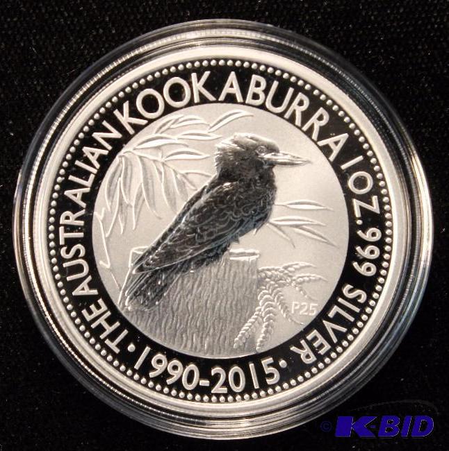 2015 AUSTRALIAN KOOKABURRA 1 Oz. .999 FINE SILVER COIN IN ORIGINAL GOVERNMENT CAPSULE