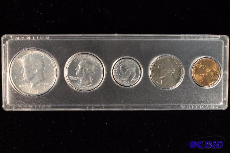 1964 UNCIRCULATED COIN SET IN WHITMAN PLASTIC HOLDER