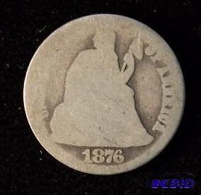 1876 SEATED LIBERTY SILVER DIME