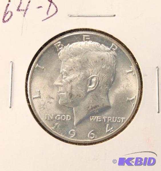 1964-D BU UNC SILVER KENNEDY HALF DOLLAR