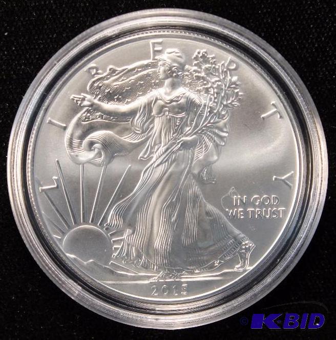 2015 AMERICAN EAGLE 1 TROY Oz. .999 FINE SILVER US DOLLAR COIN IN HOLDER
