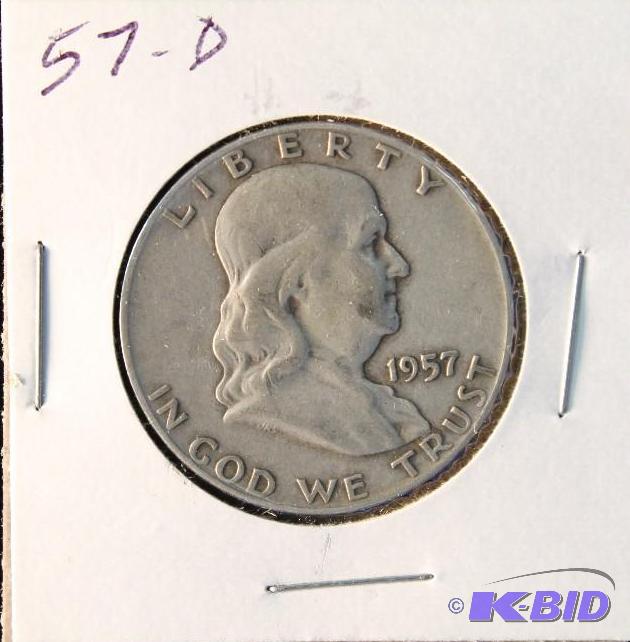 1957 D FRANKLIN SILVER HALF DOLLAR