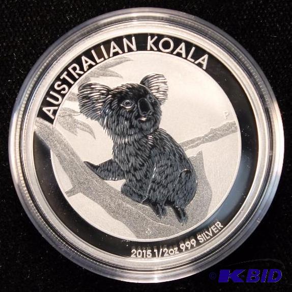 2015 AUSTRALIAN KOALA 12 Oz. .999 FINE SILVER 50 CENTS COIN IN ORIGINAL GOVERNMENT CAPSULE