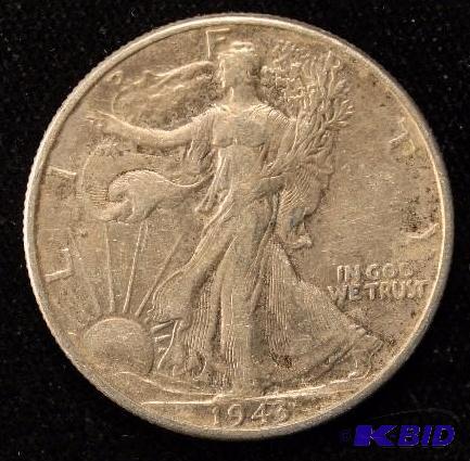 1943 WALKING LIBERTY SILVER HALF DOLLAR F