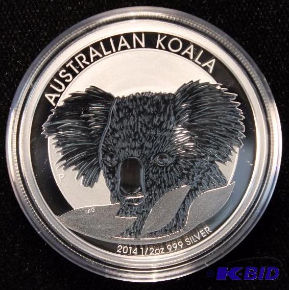 2014 AUSTRALIAN KOALA 12 Oz. .999 FINE SILVER 50 CENTS COIN IN ORIGINAL GOVERNMENT CAPSULE