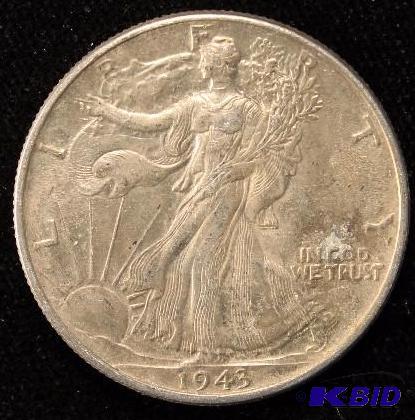 1943 WALKING LIBERTY SILVER HALF DOLLAR VF
