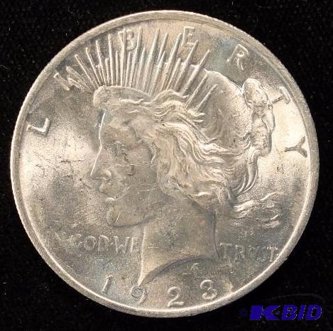 1923 PEACE SILVER DOLLAR CHOICE BU UNC COIN