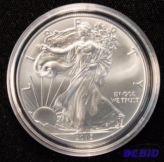 2015 AMERICAN EAGLE 1 TROY Oz. .999 FINE SILVER US DOLLAR COIN IN HOLDER