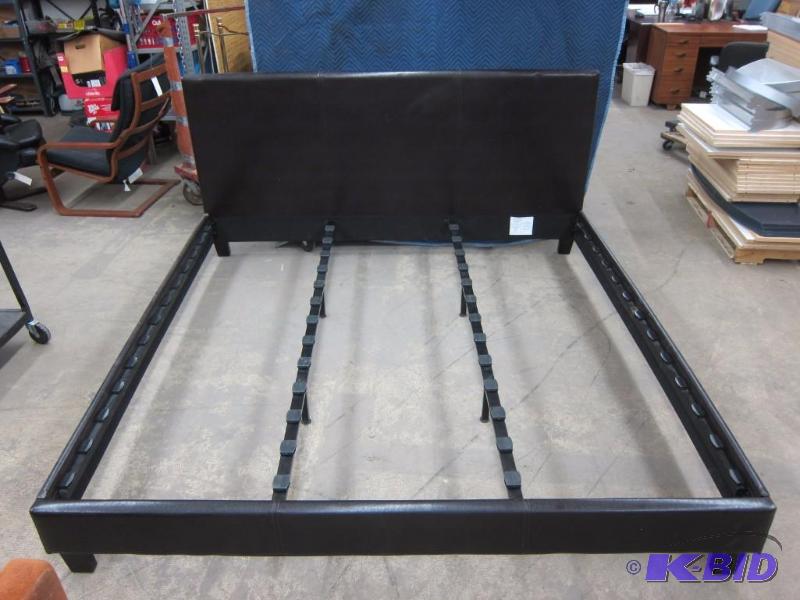 King Size Bed with Leather Headboard