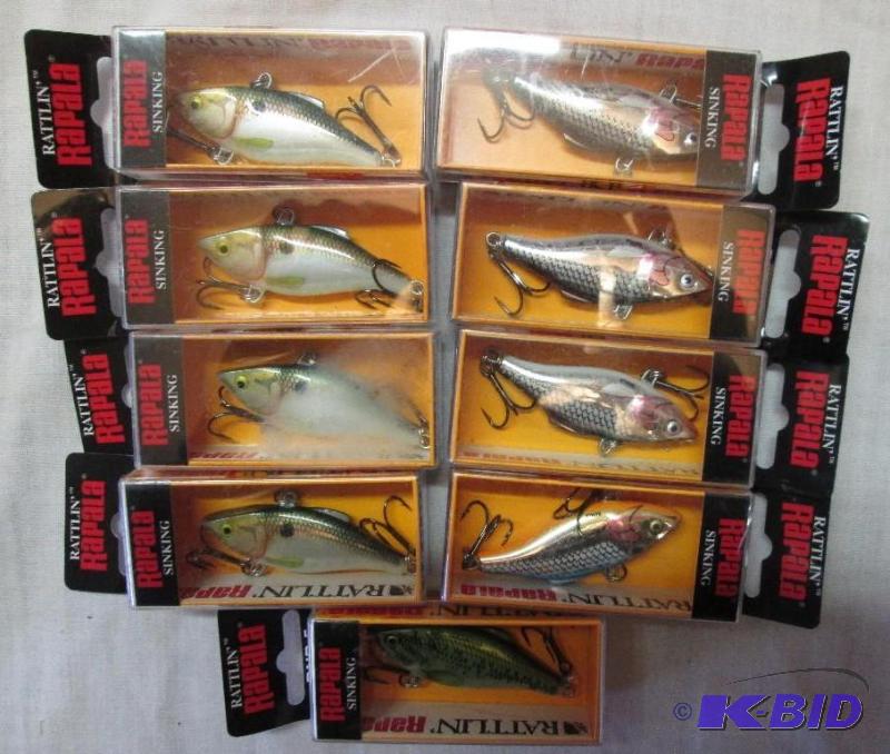 Lot of 9 Rattlin Rapala Lures - 4 Shad - 3 S...